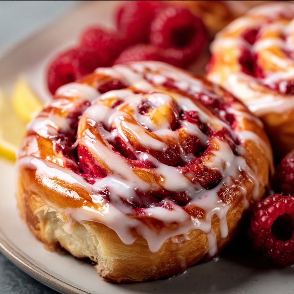 Raspberry Cinnamon Rolls with Lemon Glaze 1 Raspberry Cinnamon Rolls with Lemon Glaze