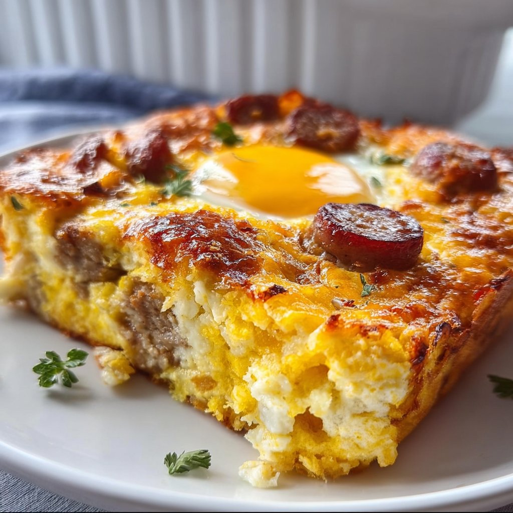 Easy Sausage and Egg Casserole: 6-Ingredient Breakfast Bliss 1 Easy Sausage and Egg Casserole: 6-Ingredient Breakfast Bliss
