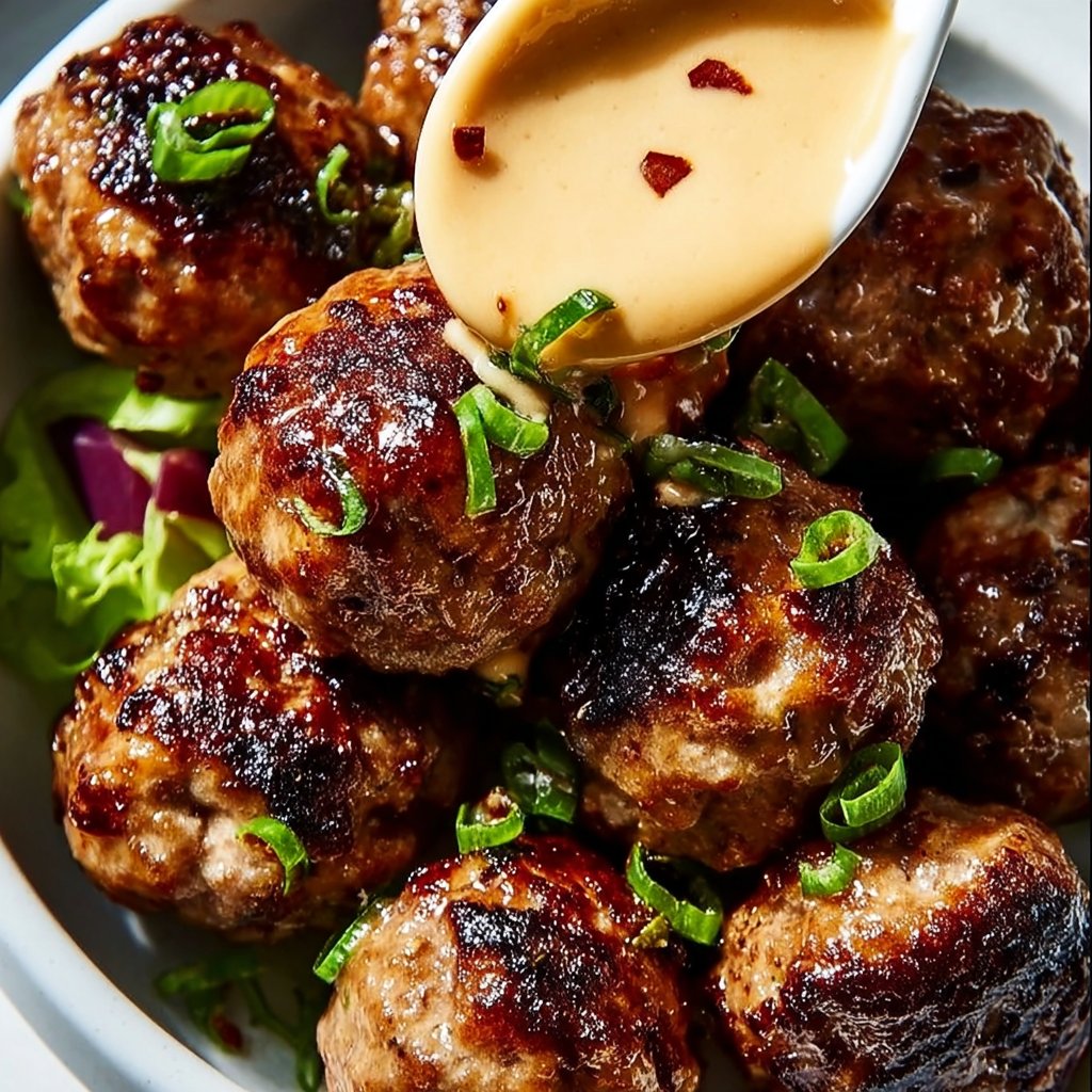 Korean BBQ Meatballs with Spicy Mayo Dip: A Flavor-Packed Beginner-Friendly Recipe
