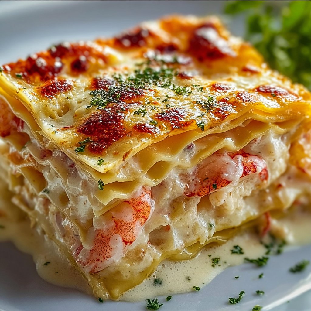 Seafood Lasagna with Lobster and Shrimp
