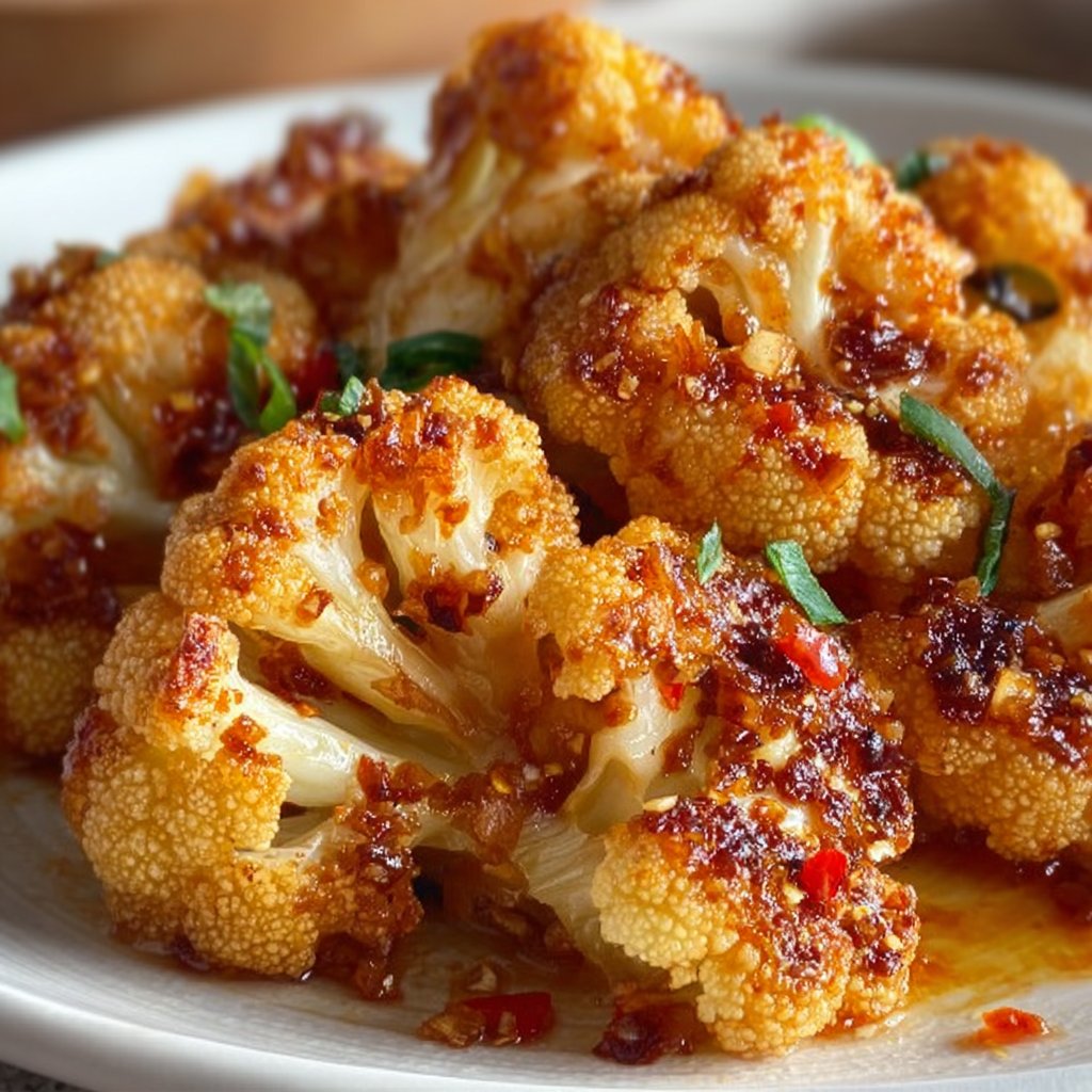 Sweet Spicy Baked Cauliflower