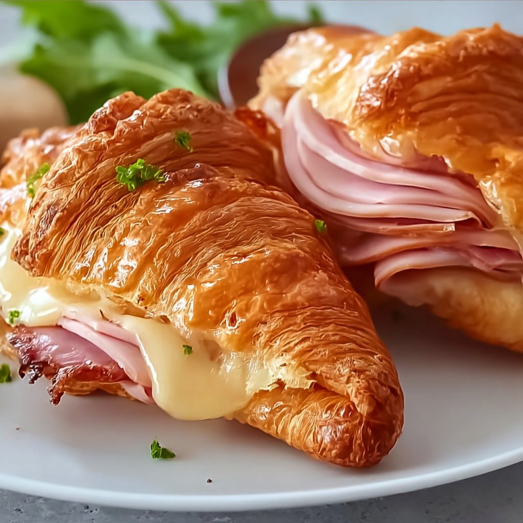 Baked Ham and Cheese Croissants 1 Baked Ham and Cheese Croissants