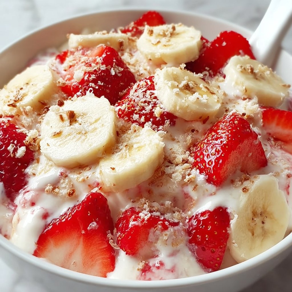 Strawberry Banana Cheesecake Salad 1 Strawberry Banana Cheesecake Salad