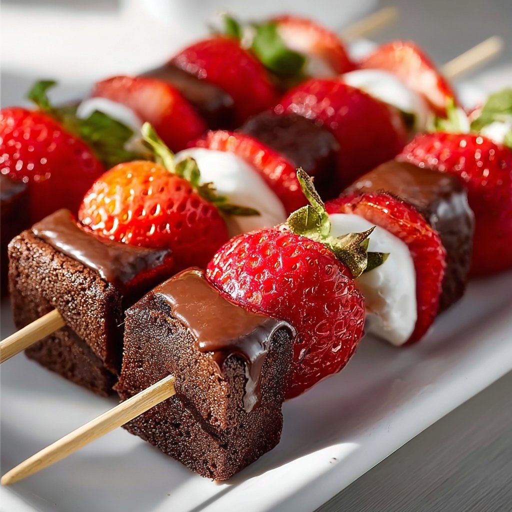 Sweet Strawberry Brownie Kabobs for Effortless Party Fun