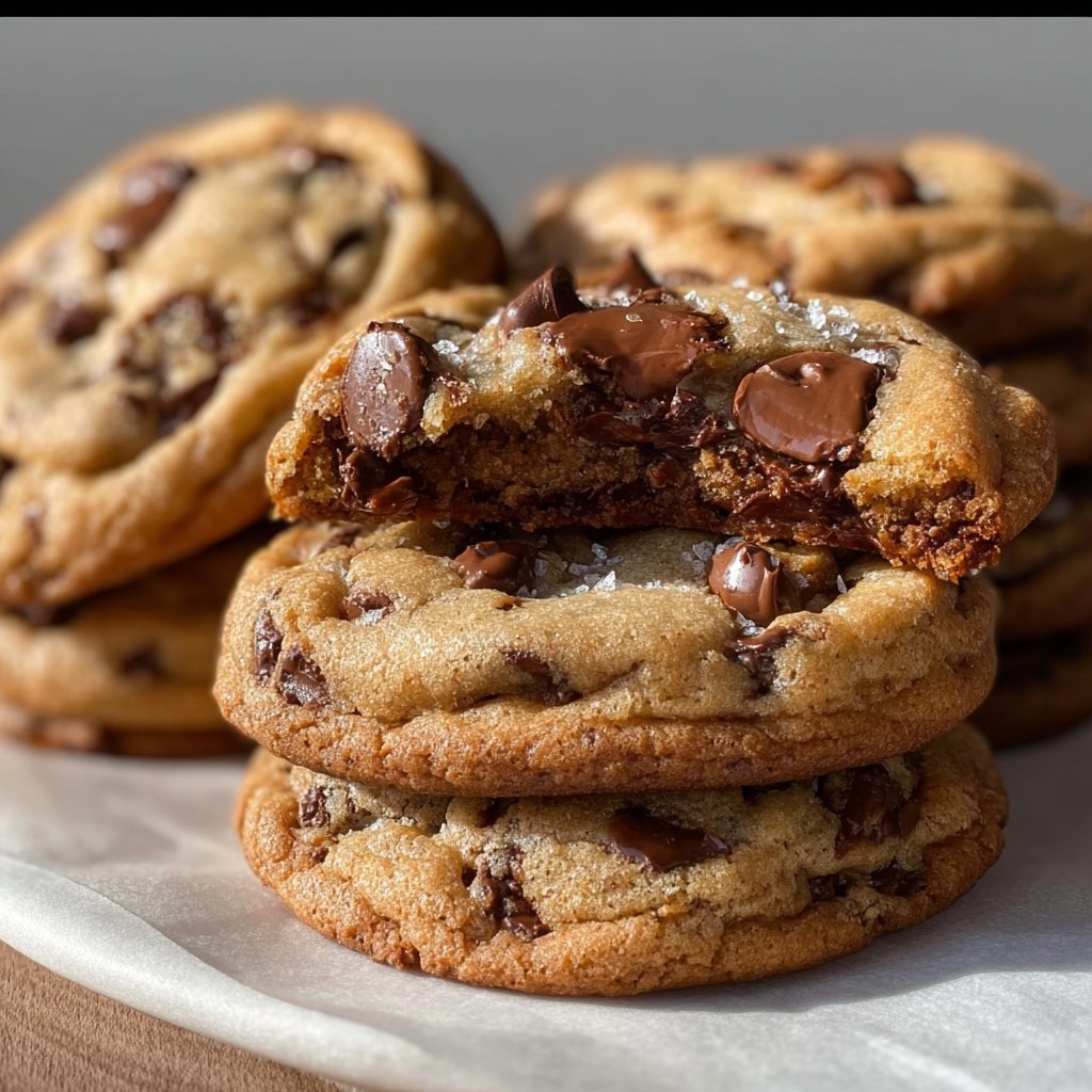 Ultra Thick Bakery Style Chocolate Chip Cookies – Crispy Edges, Gooey Centers, and Loaded with Chocolate!