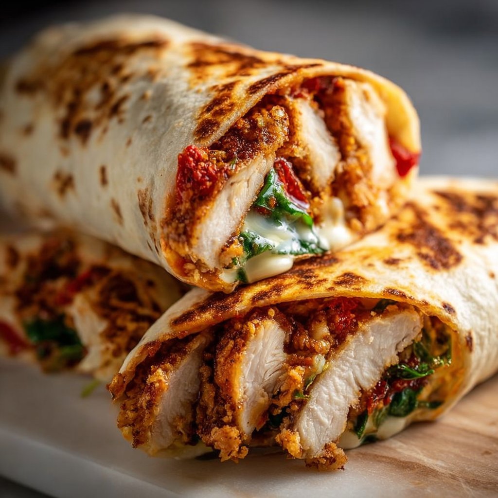 Crunchy Crispy Air Fryer Chicken & Mozzarella Wraps