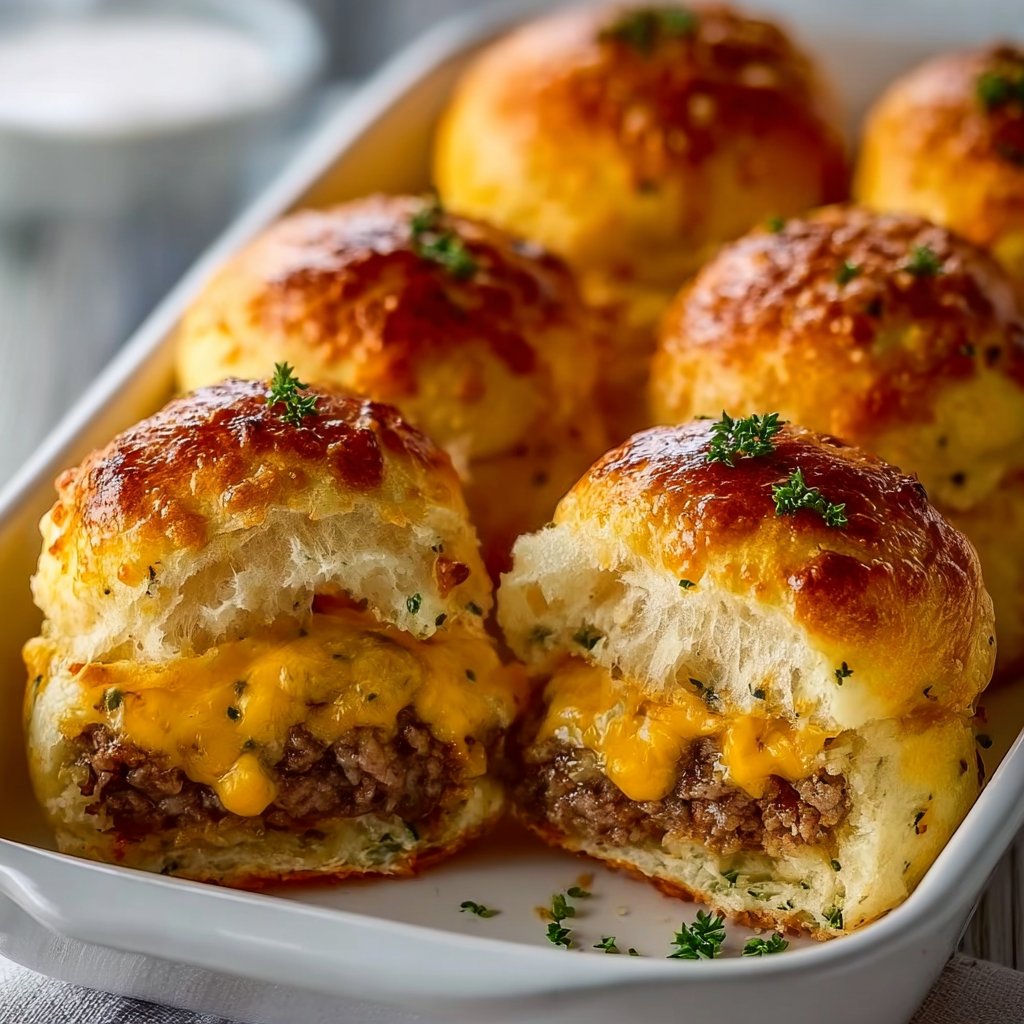Irresistible Garlic Parmesan Cheeseburger Bombs 1 Irresistible Garlic Parmesan Cheeseburger Bombs