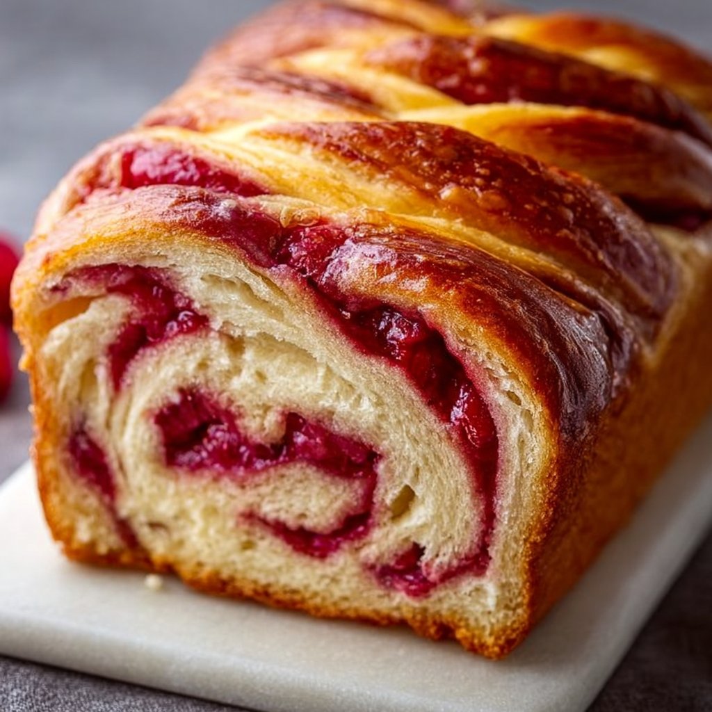 Raspberry Swirl Brioche Loaf