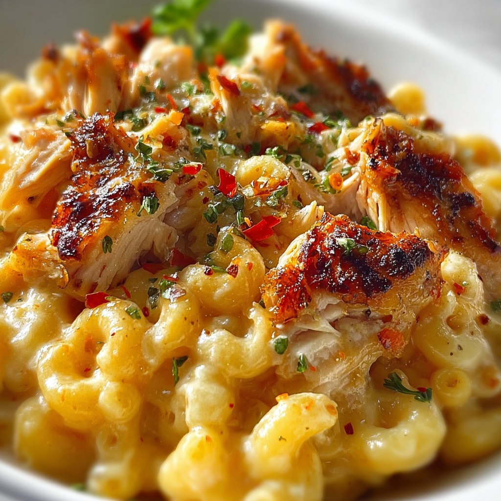 Honey Pepper Chicken Mac and Cheese