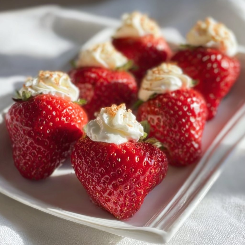 Deviled Strawberries (Made with a Cheesecake Filling)