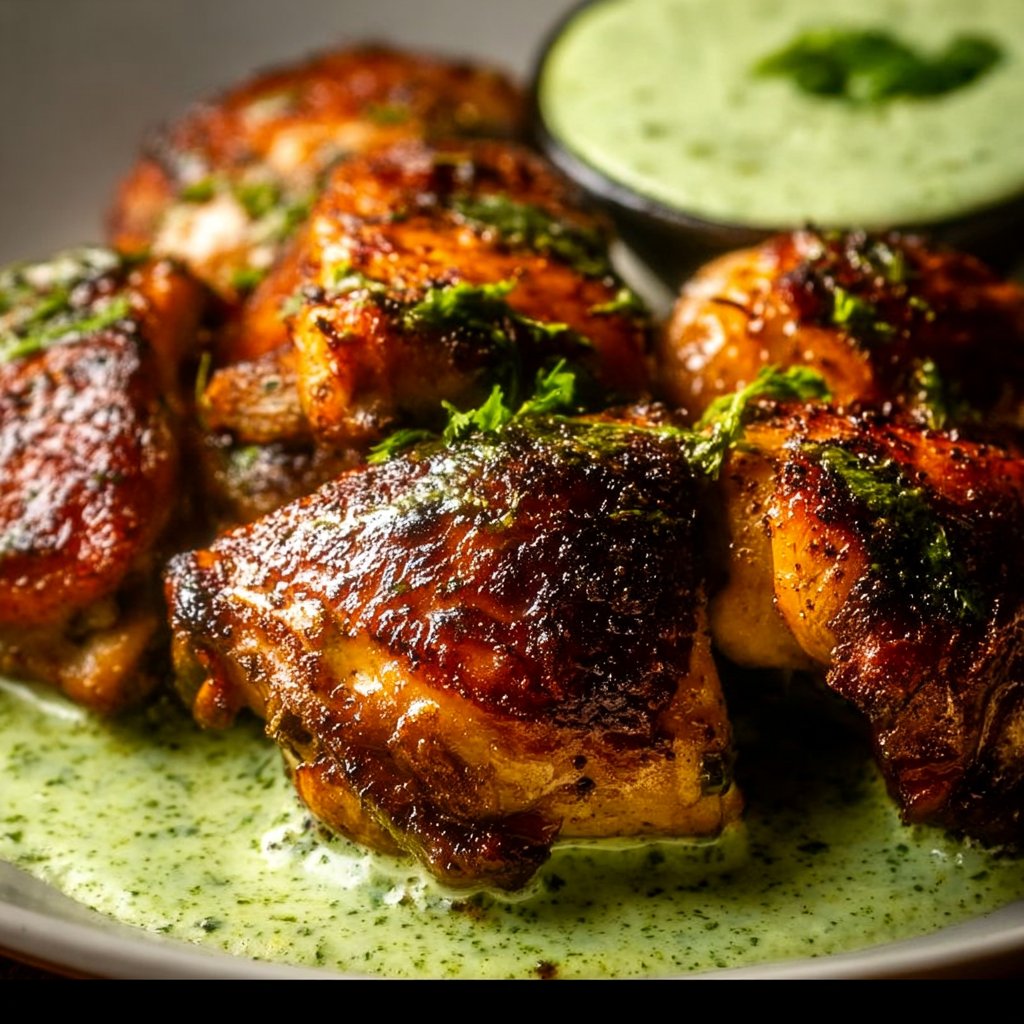 Peruvian Chicken with Creamy Green Sauce (Aji Verde)