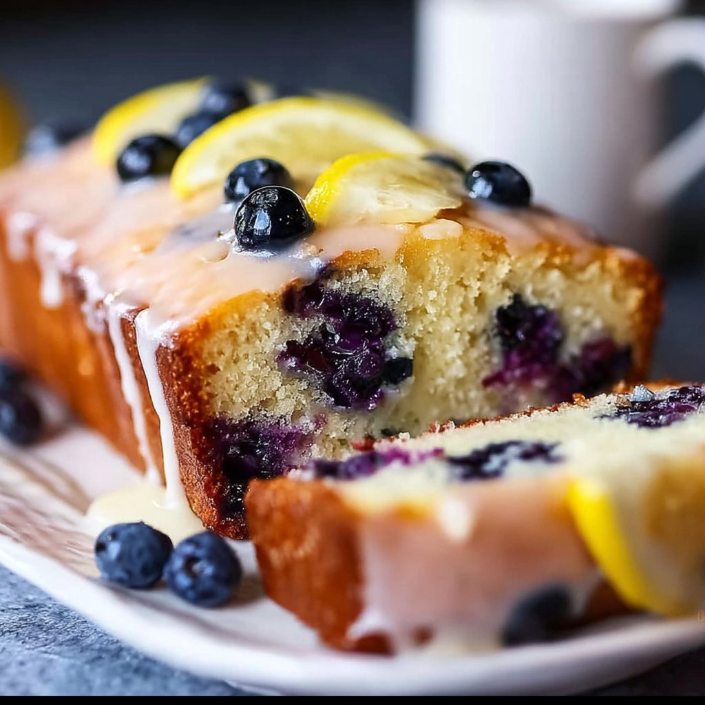 Lemon Blueberry Loaf with Lemon Glaze