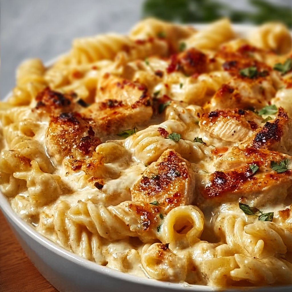 Cajun Cream Cheese Chicken Pasta Bake