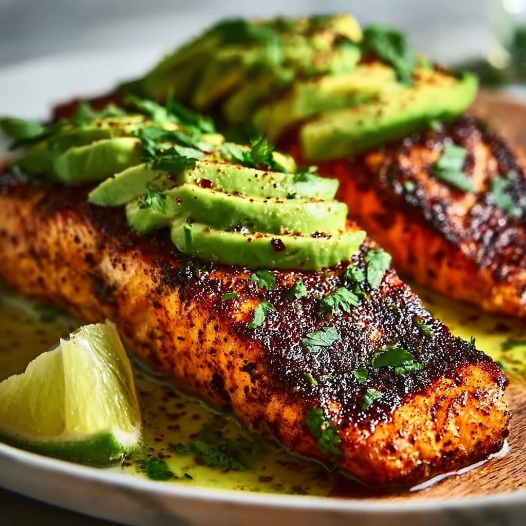 Baked Cajun Salmon with Avocado
