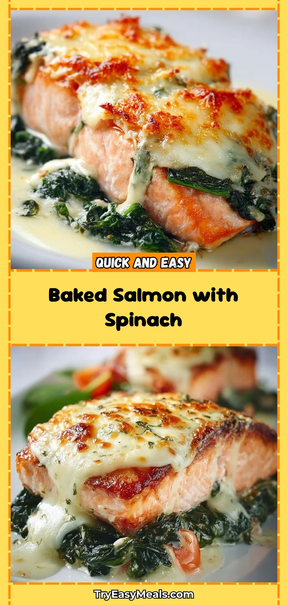 Baked Salmon with Spinach