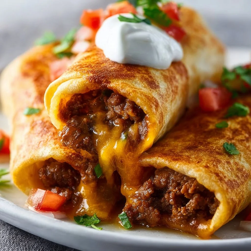 Beef and Cheese Chimichangas