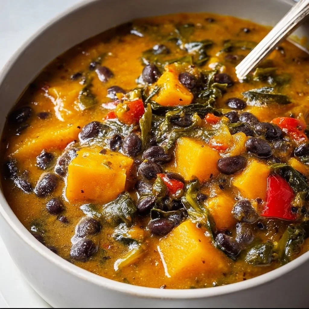 Black Bean, Butternut Squash and Collard Greens Stew