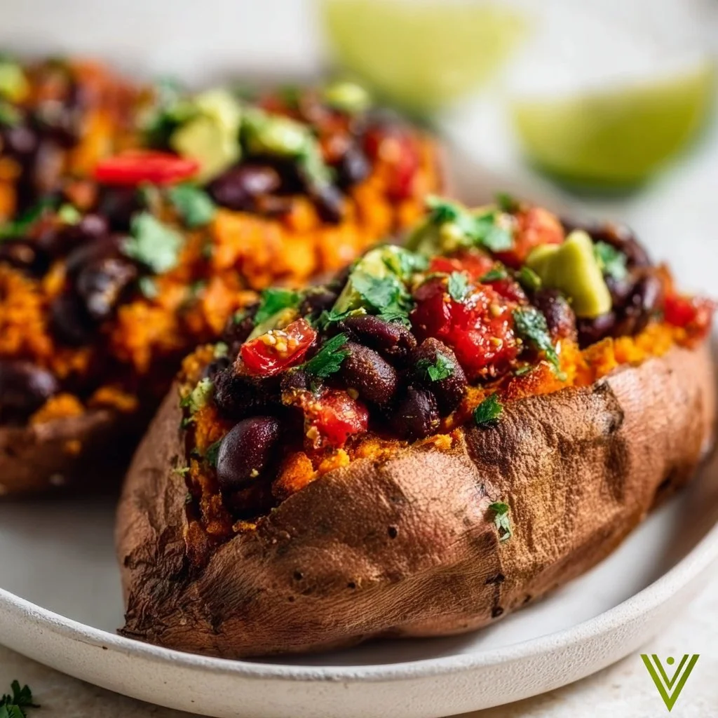 Black Bean Stuffed Sweet Potatoes (Vegan)