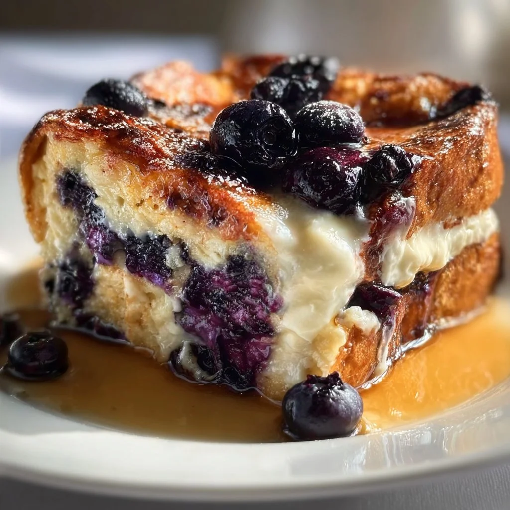Blueberry Cream Cheese French Toast Casserole