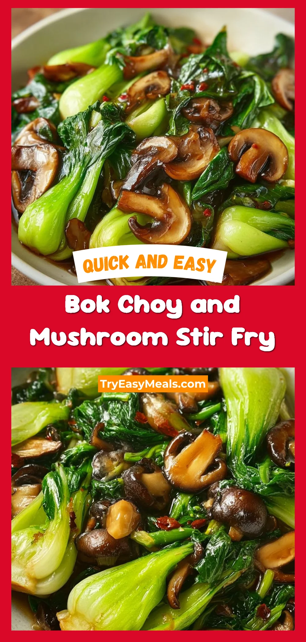 Bok Choy and Mushroom Stir Fry