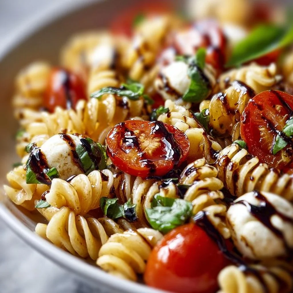 Caprese Pasta Salad with Balsamic Glaze