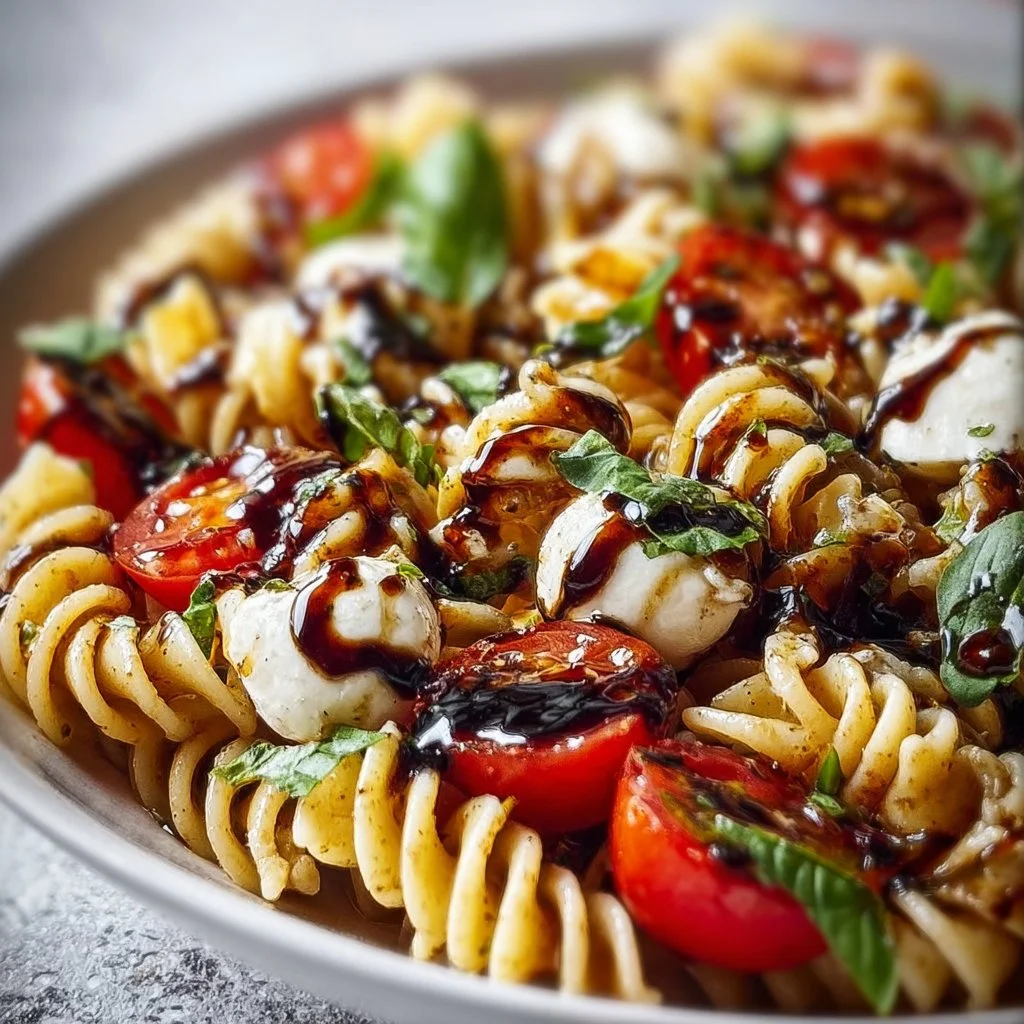Caprese Pasta Salad with Balsamic Glaze