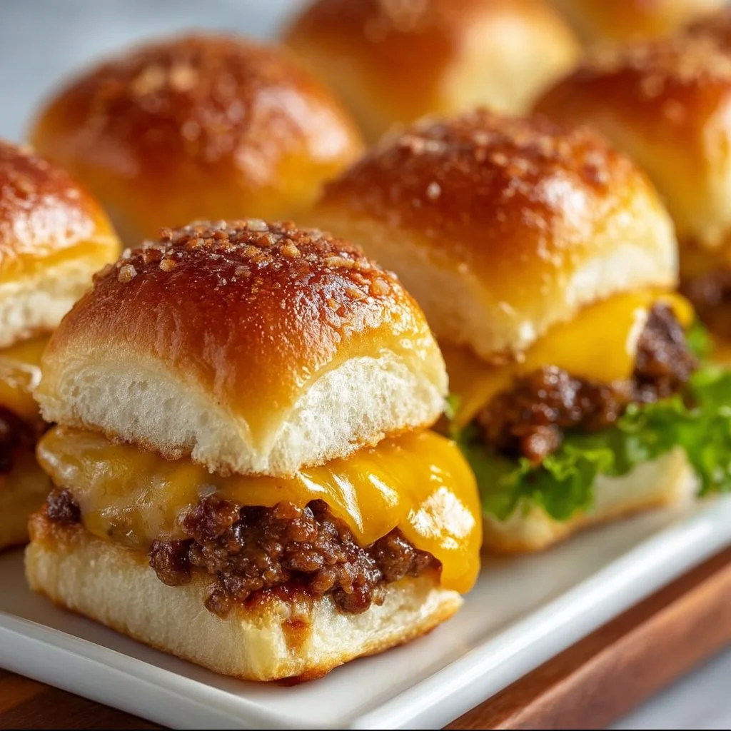 Cheeseburger Sliders on Hawaiian Rolls