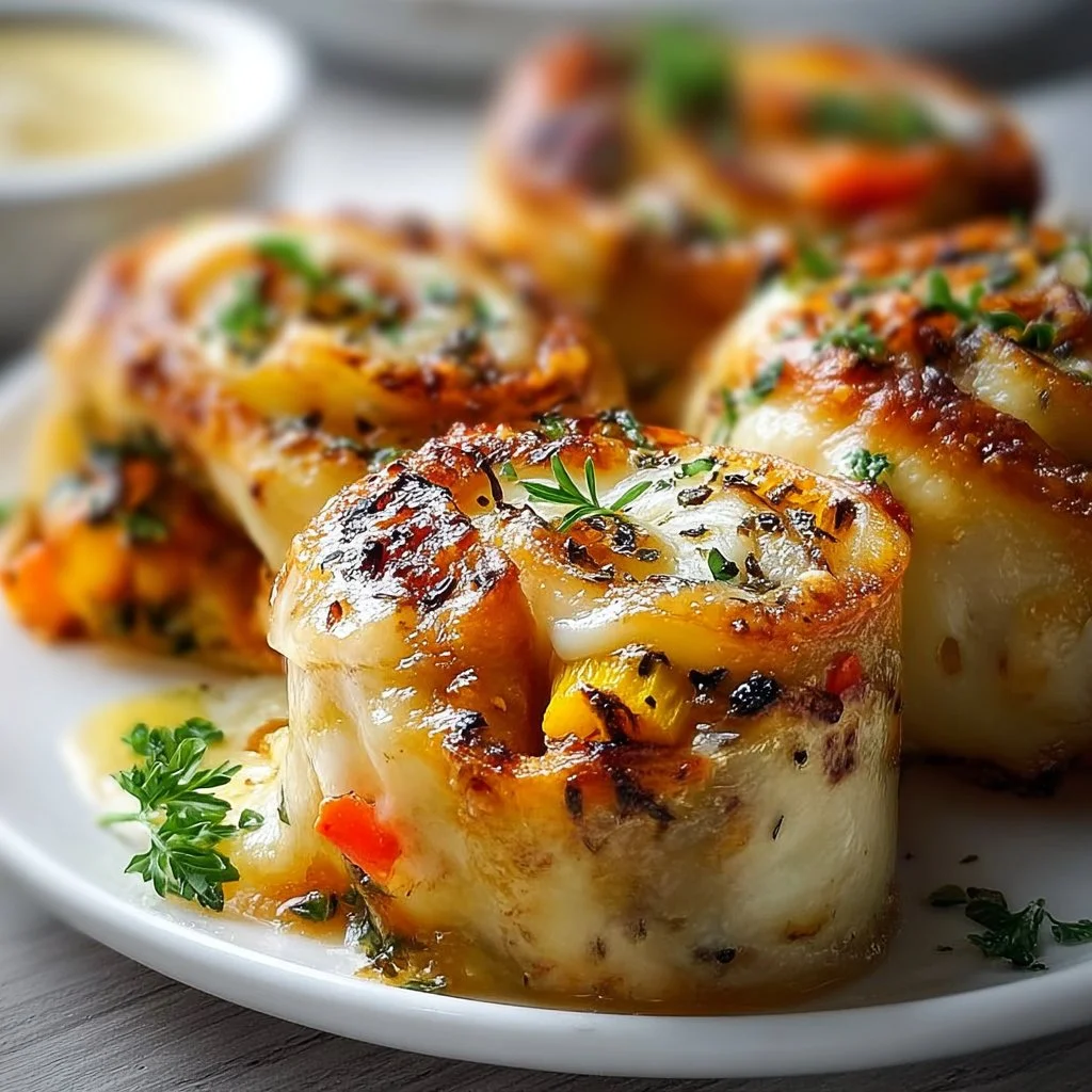 Cheesy Baked Vegetable Rolls
