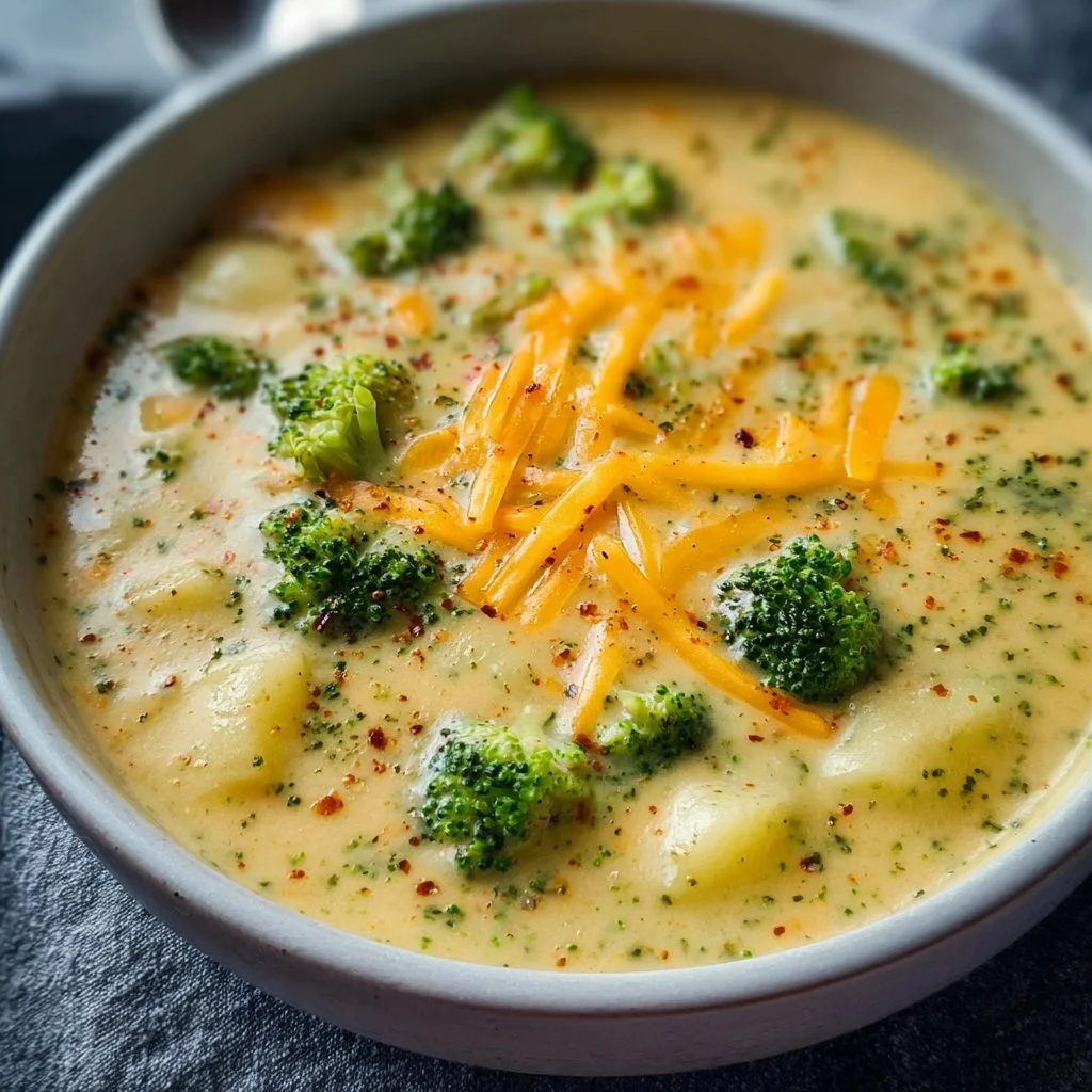 Cheesy Broccoli and Potato Soup