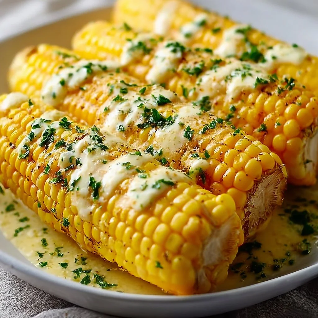 Cheesy Garlic Butter Corn on the Cob