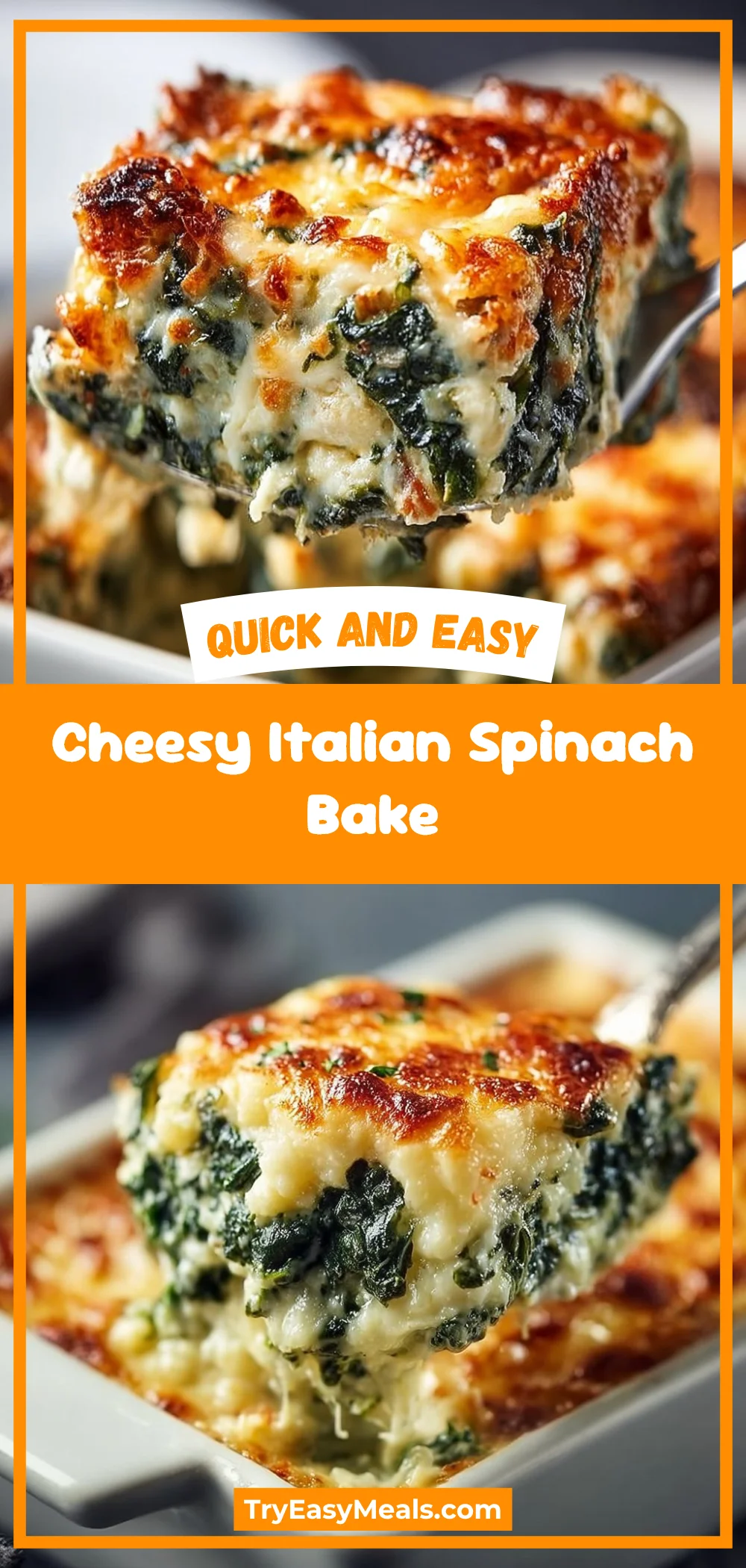Cheesy Italian Spinach Bake