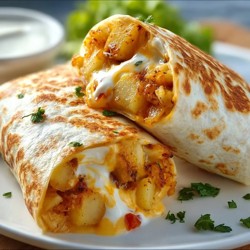 Cheesy Potato Burritos Comfort Meal
