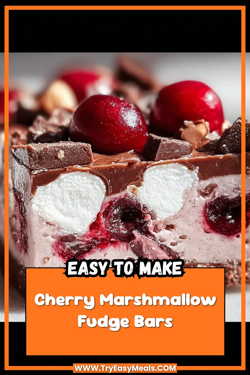 Cherry Marshmallow Fudge Bars