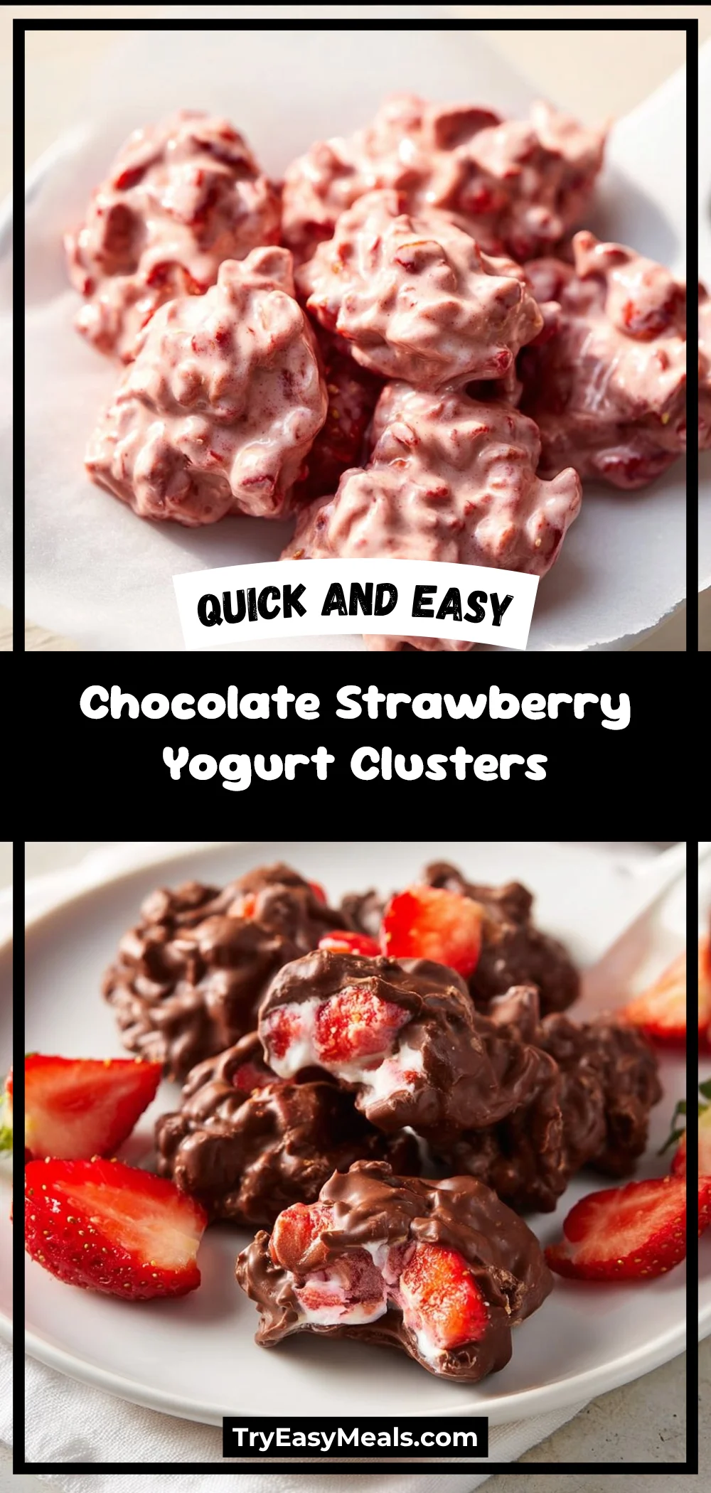 Chocolate Strawberry Yogurt Clusters