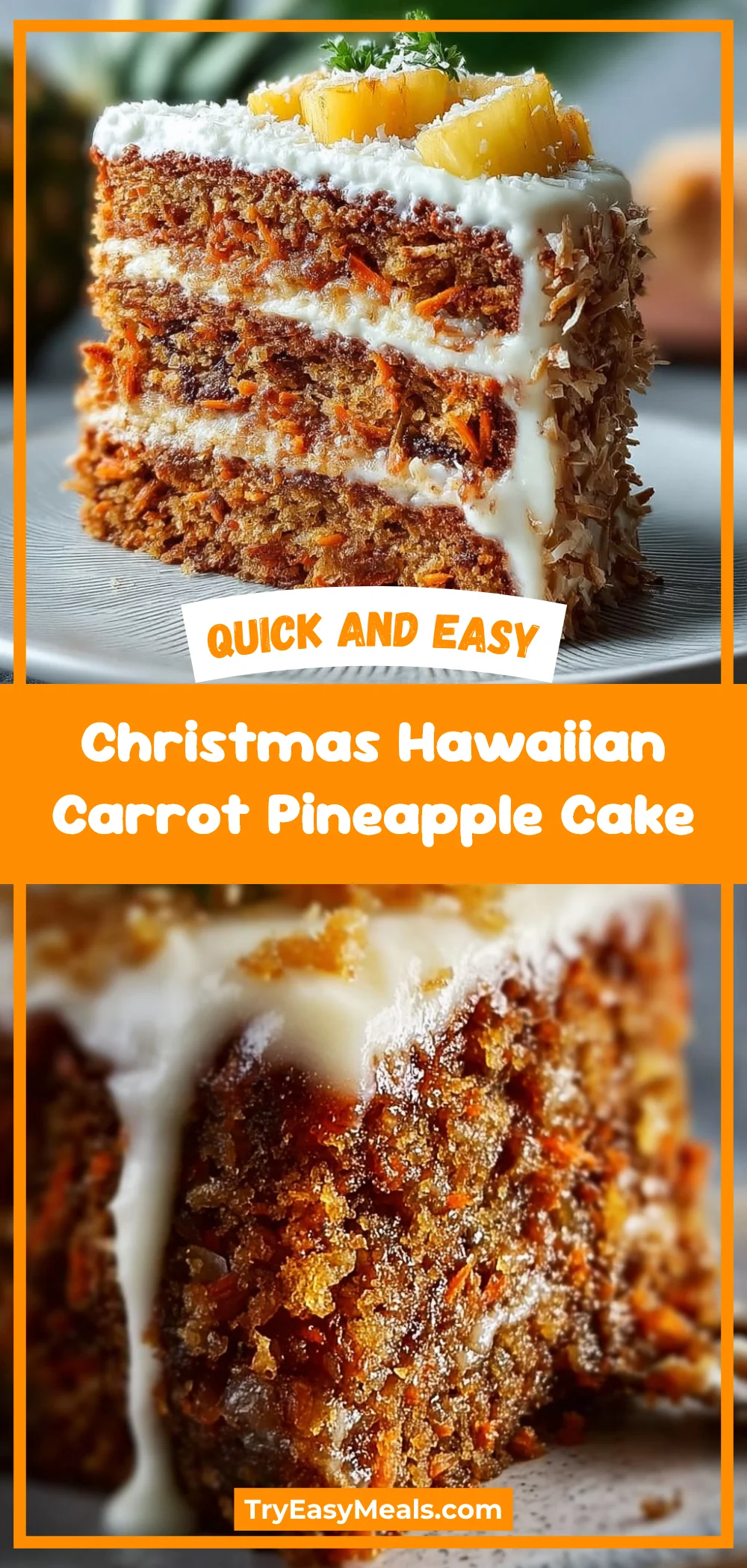 Christmas Hawaiian Carrot Pineapple Cake