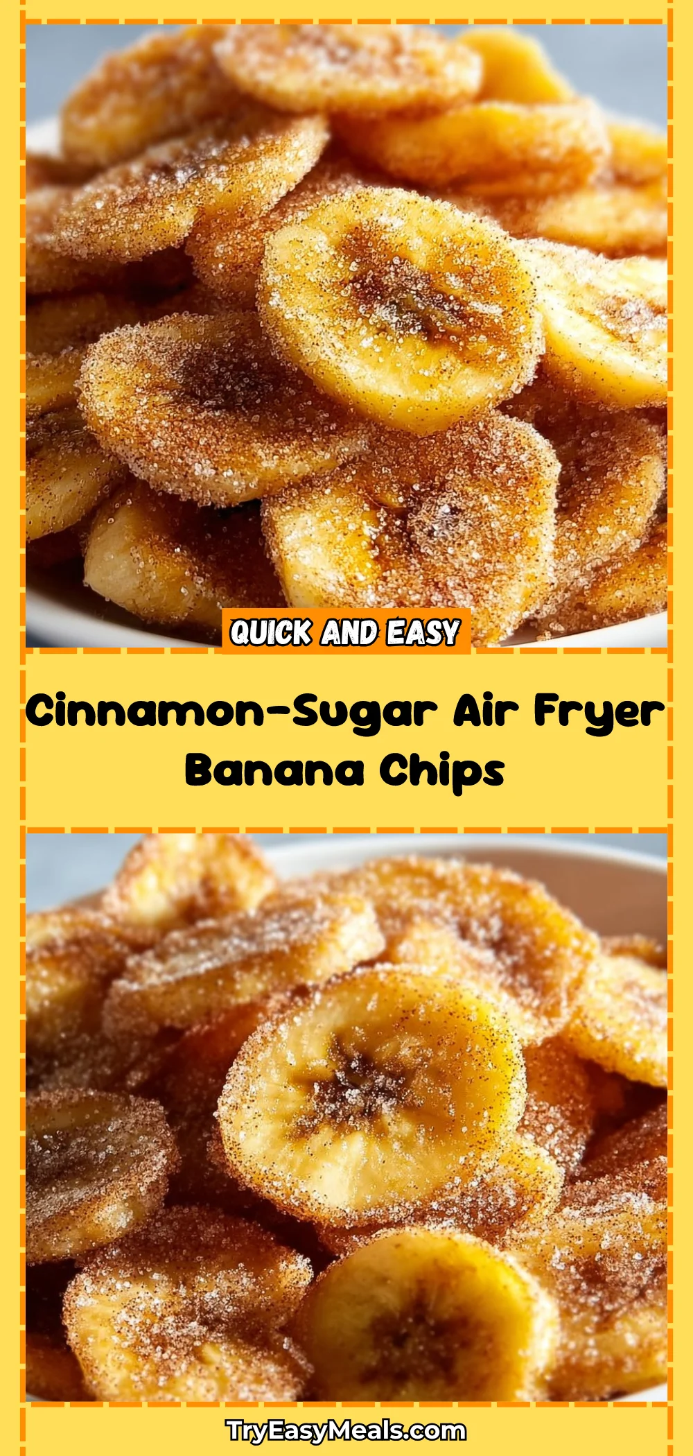 Cinnamon-Sugar Air Fryer Banana Chips