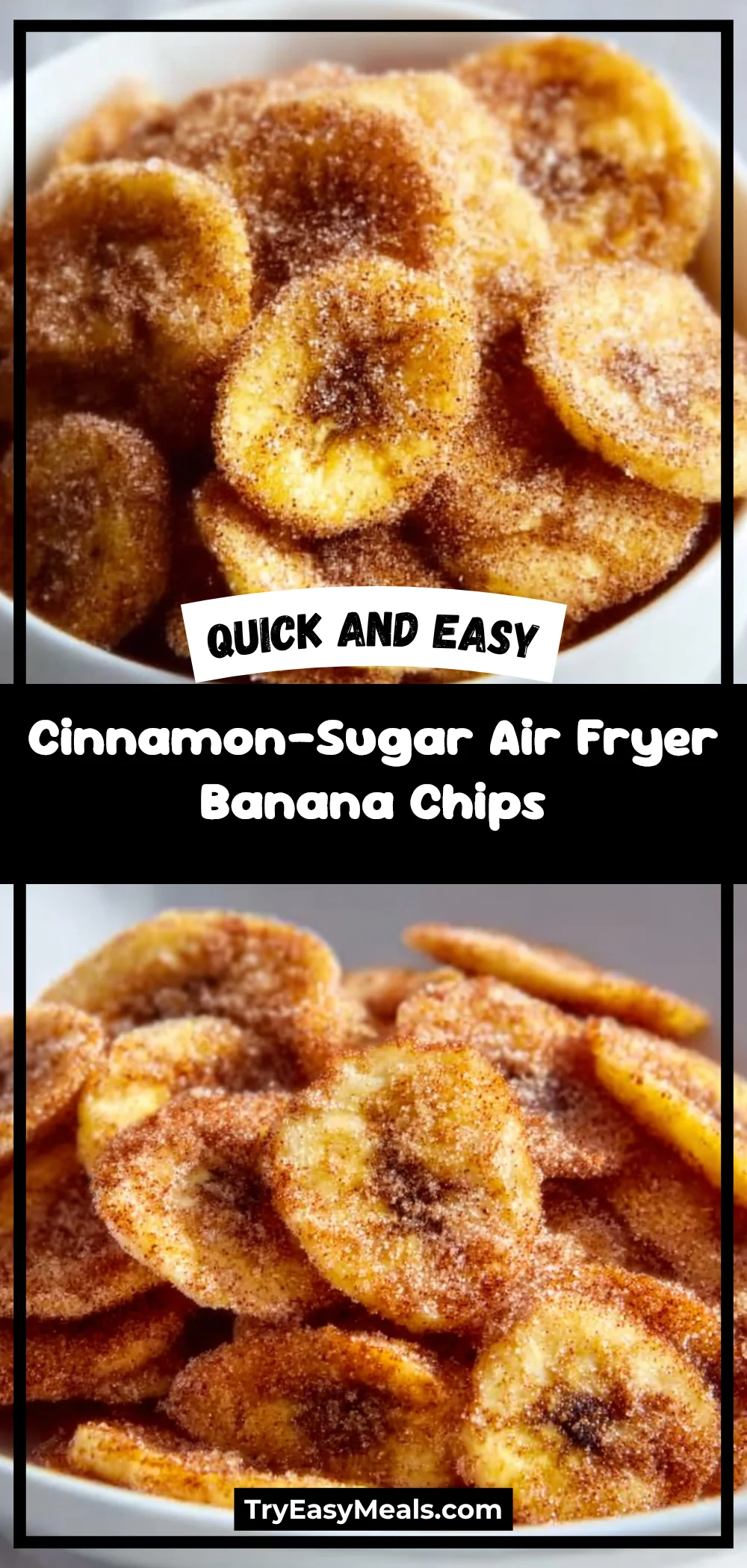 Cinnamon-Sugar Air Fryer Banana Chips