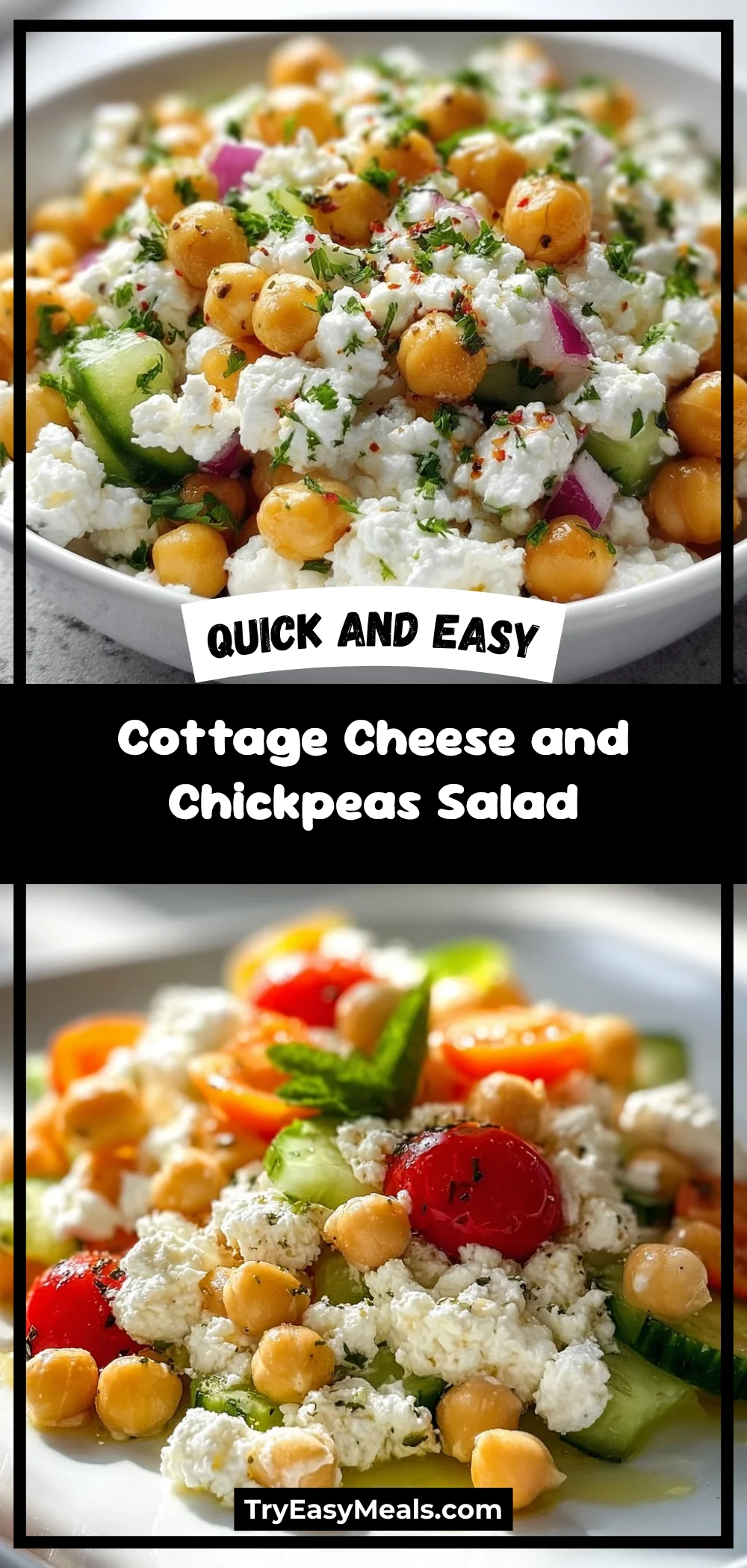 Cottage Cheese and Chickpeas Salad