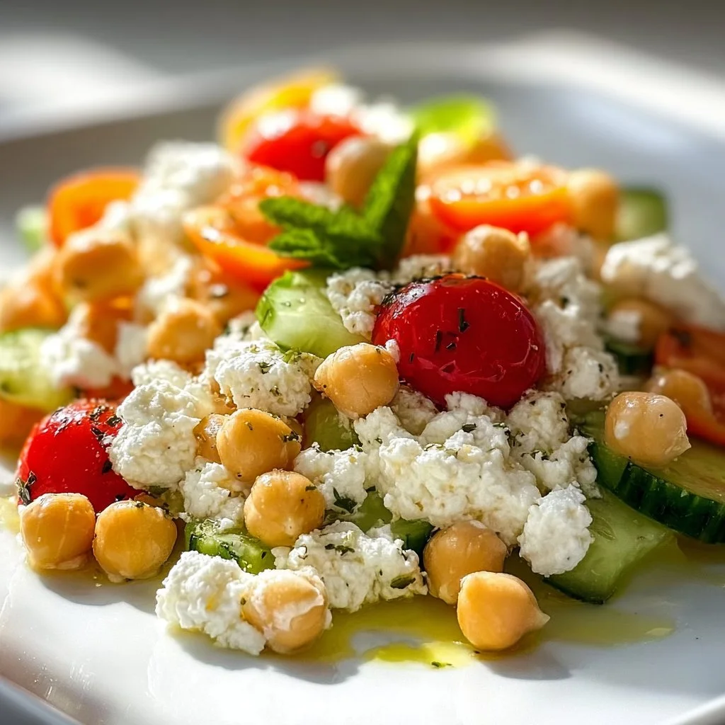 Cottage Cheese and Chickpeas Salad