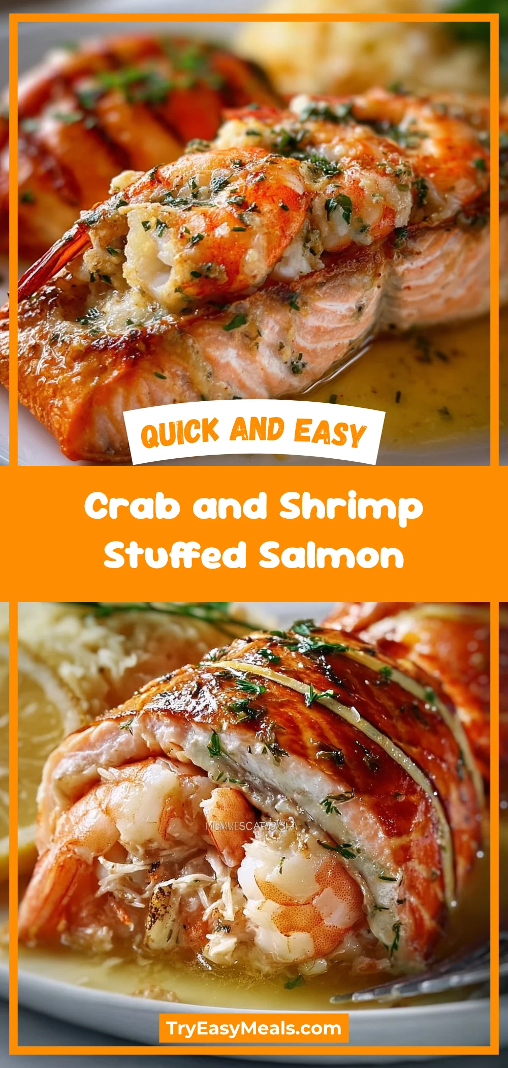 Crab and Shrimp Stuffed Salmon