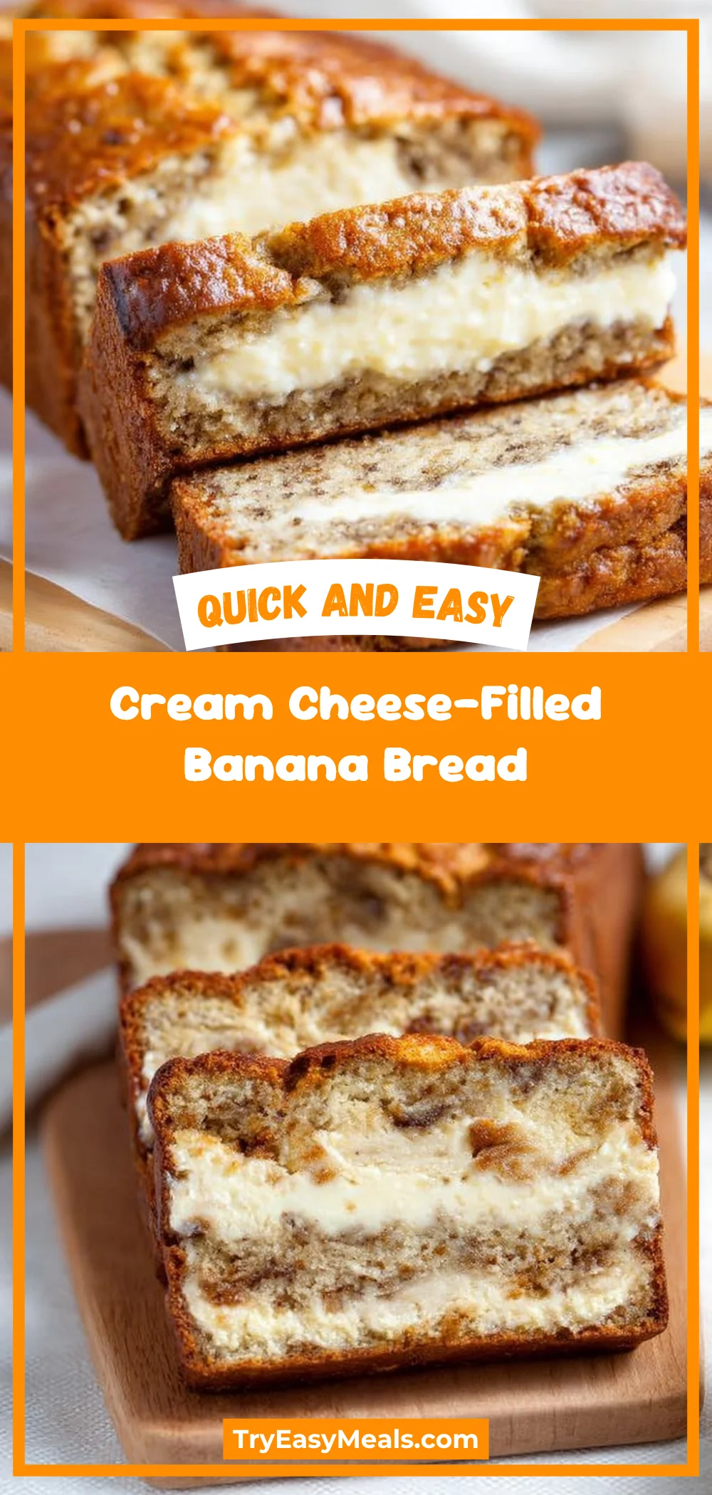Cream Cheese-Filled Banana Bread