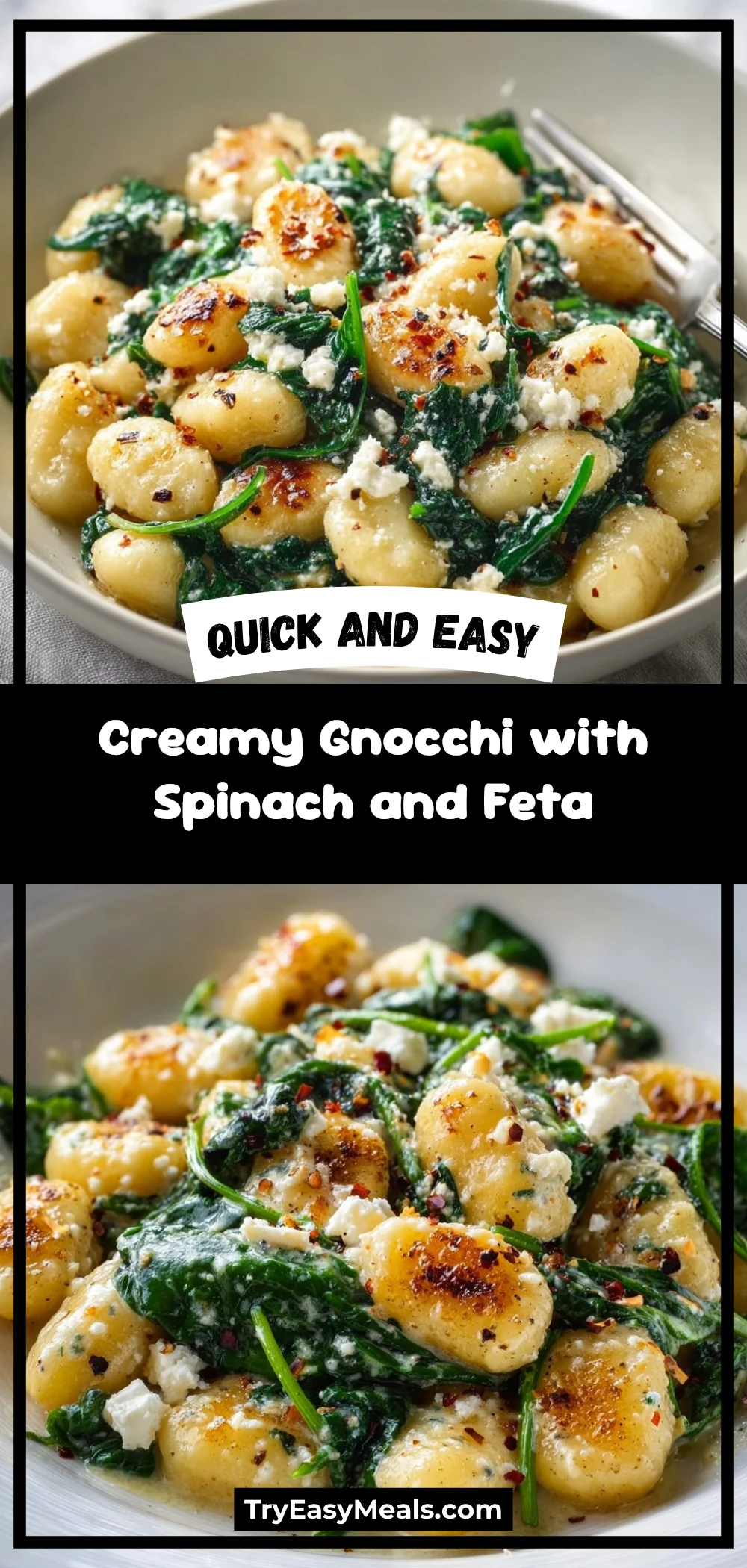 Creamy Gnocchi with Spinach and Feta