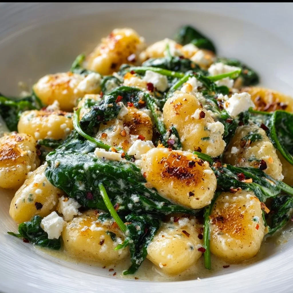 Creamy Gnocchi with Spinach and Feta