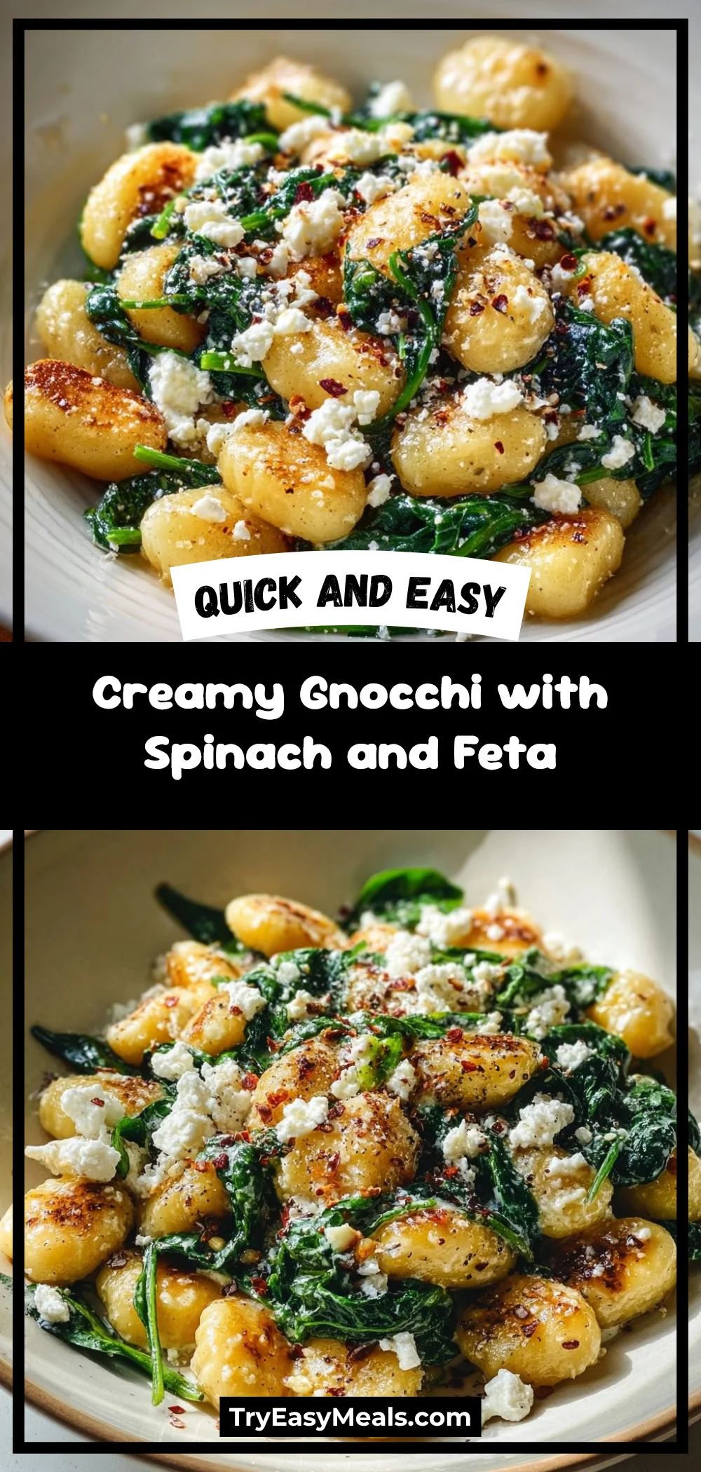 Creamy Gnocchi with Spinach and Feta
