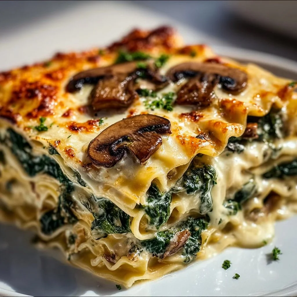 Creamy Spinach Mushroom Lasagna