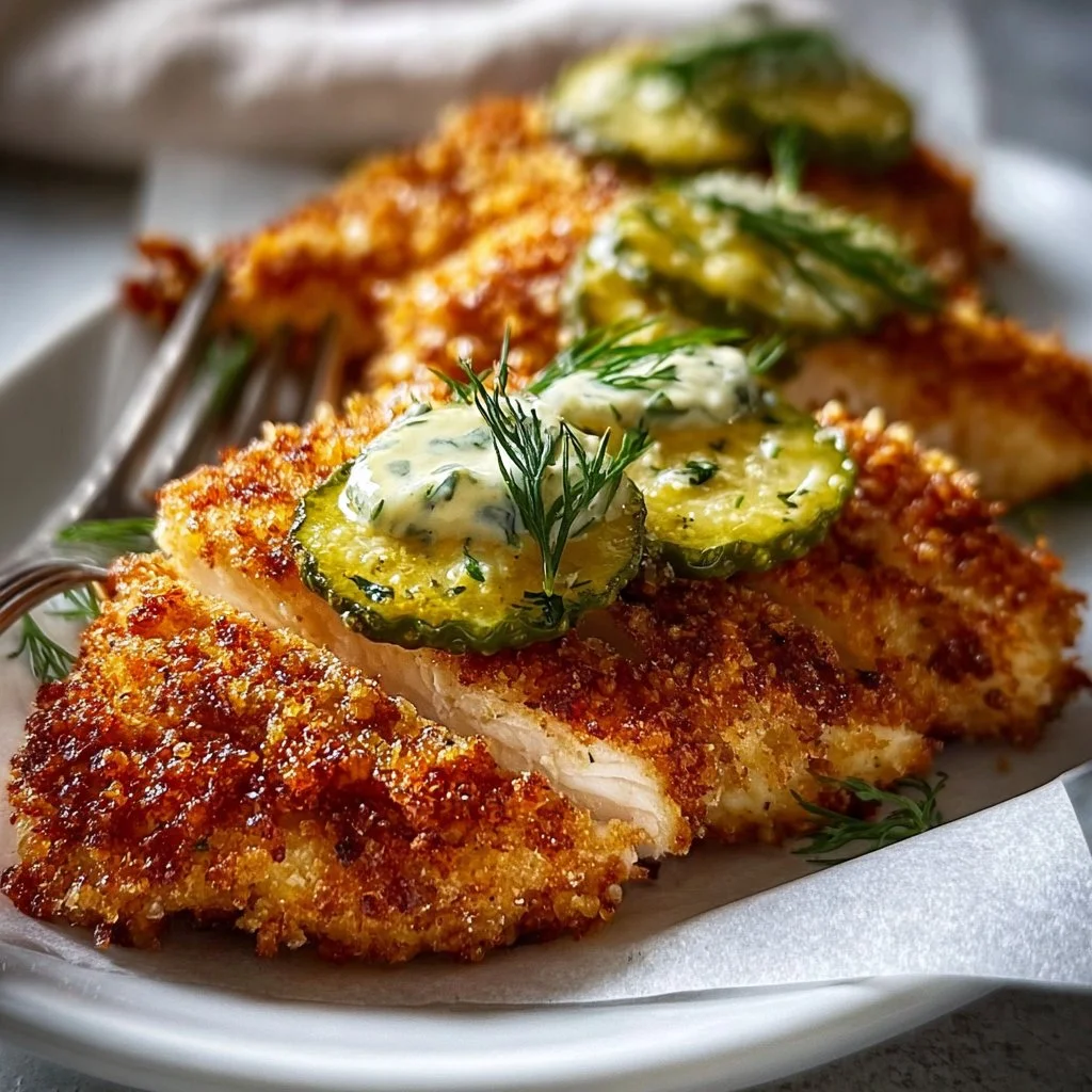 Crispy Dill Pickle Parmesan Chicken