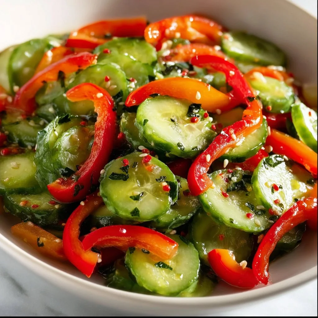 Cucumber Sweet Pepper Salad (TikTok Viral Recipe)