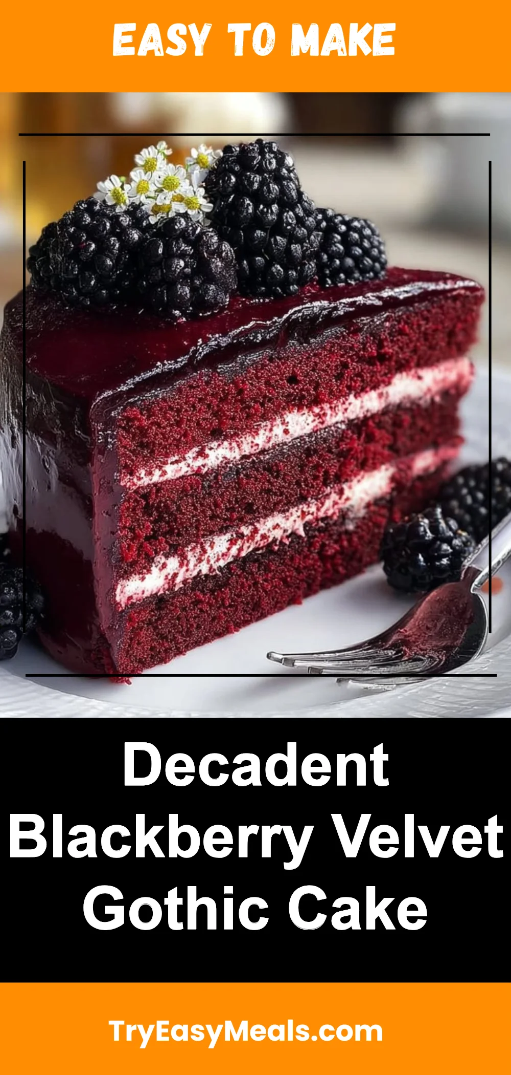 Decadent Blackberry Velvet Gothic Cake