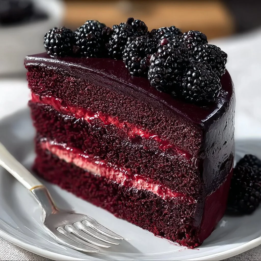 Decadent Blackberry Velvet Gothic Cake