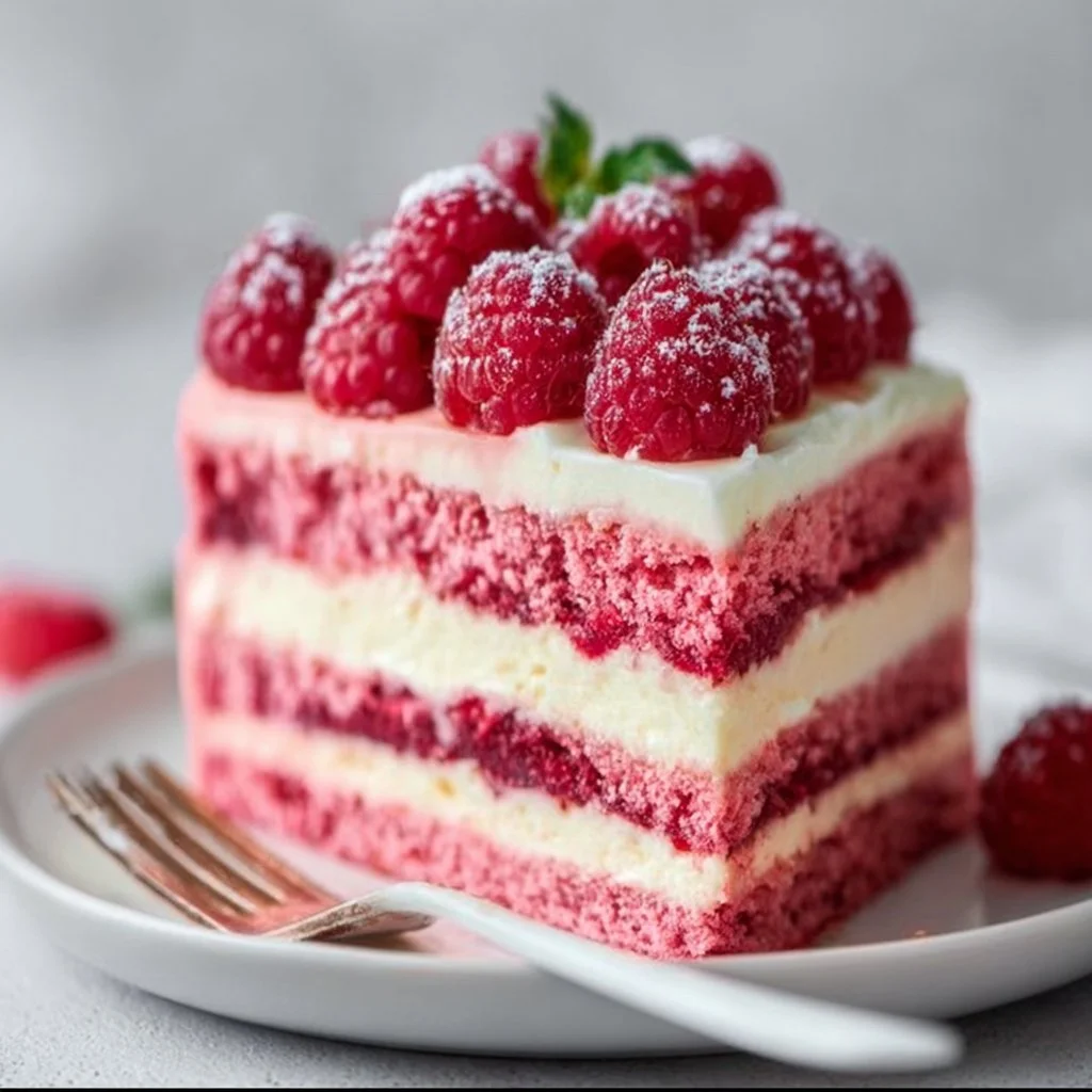 Delightful Pink Raspberry Layer Cake